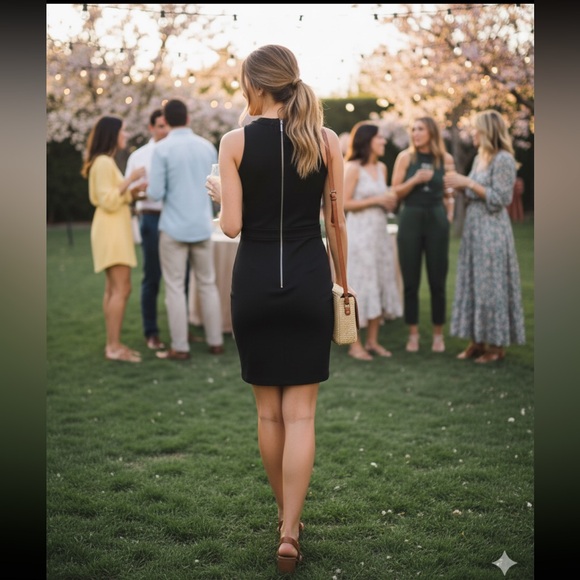 Topshop Black Halter Fitted Dress - Picture 2 of 7